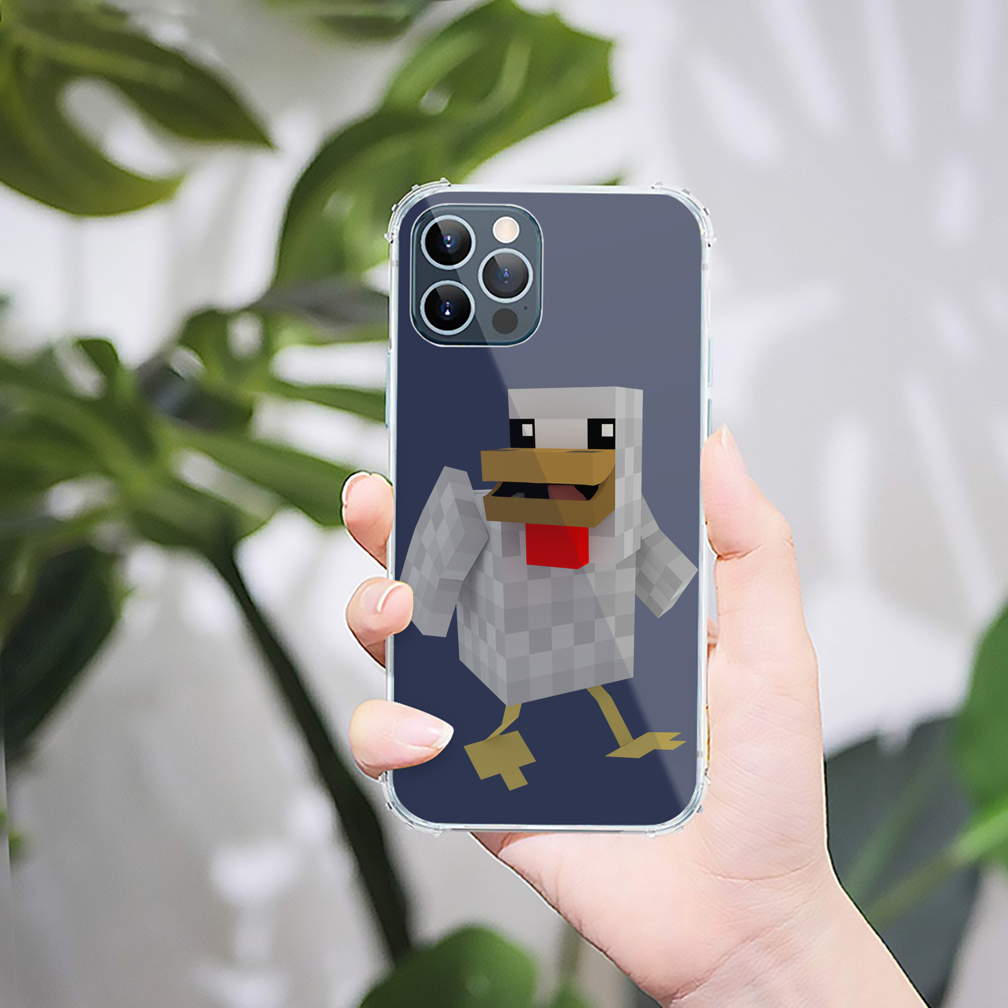 （画像用） マインクラフト ブロックの世界 Minecraft MC Block world 【iPhone 12シリーズ対応】透明スマホケース（クリアソフトケース）